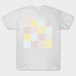 Modern Gingham Checker | pastel pink, blue, and yellow T-Shirt